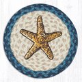 Capitol Importing Co 10 in. Jute Round Starfish Printed Trivet 80-362SF
